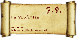 Fa Vitális névjegykártya